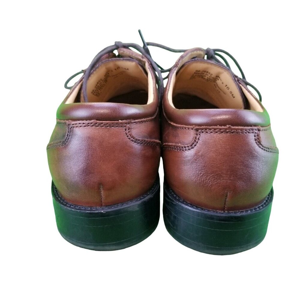 ✅Mens 10.5M Chaps Oxfords Brown Leather Lace up Apron Toe Stitch  Dress Shoes - Picture 9 of 16